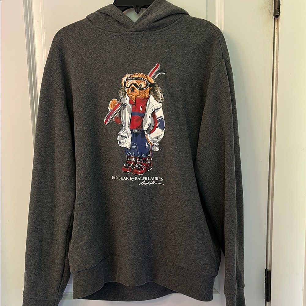 Polo by Ralph Lauren Gray Hoodie with Bear Graphic